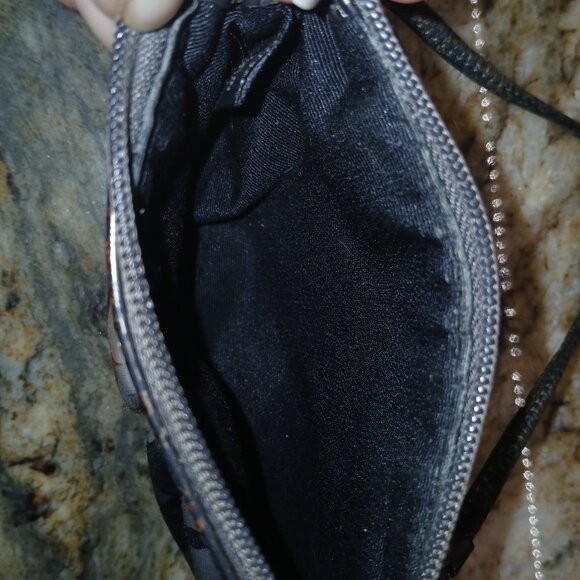 Coach Signature Geometric Wristlet – Black Patent Leather Trim & Gold Hardware - Picture 7 of 7